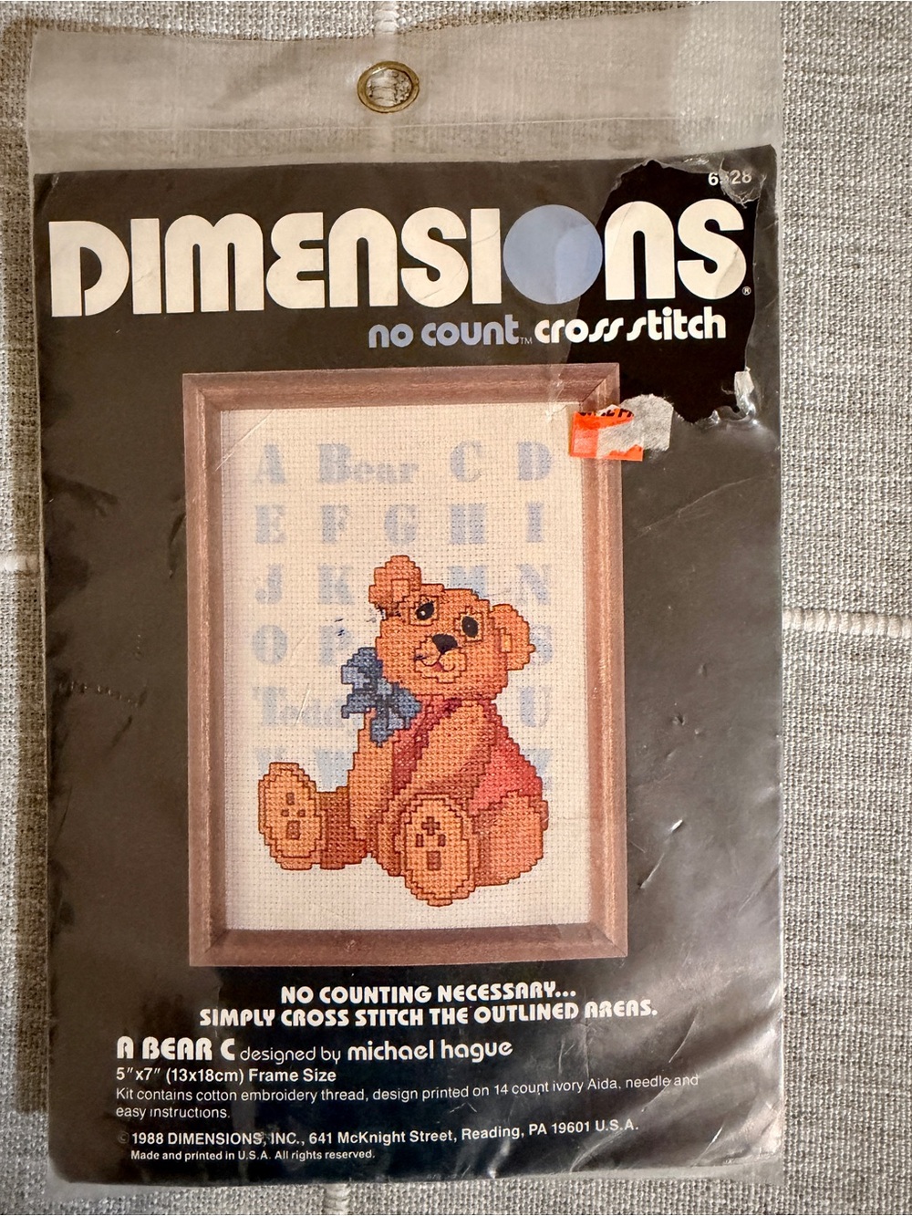 Teddy Bear No Count Cross Stitch Needlepoint Kit